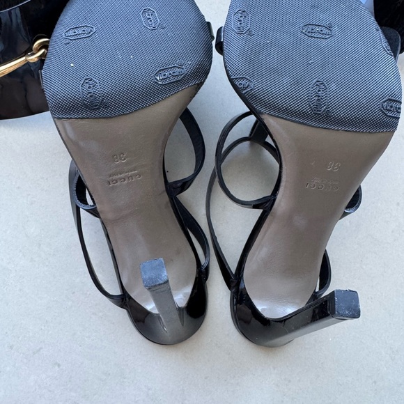Gucci Patent Leather Black Horsebit Cage Sandals. Size EU38 - Picture 5 of 5